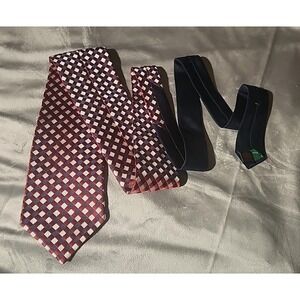 tommy hilfiger classic gingham silk necktie red blue white made in usa patriotic